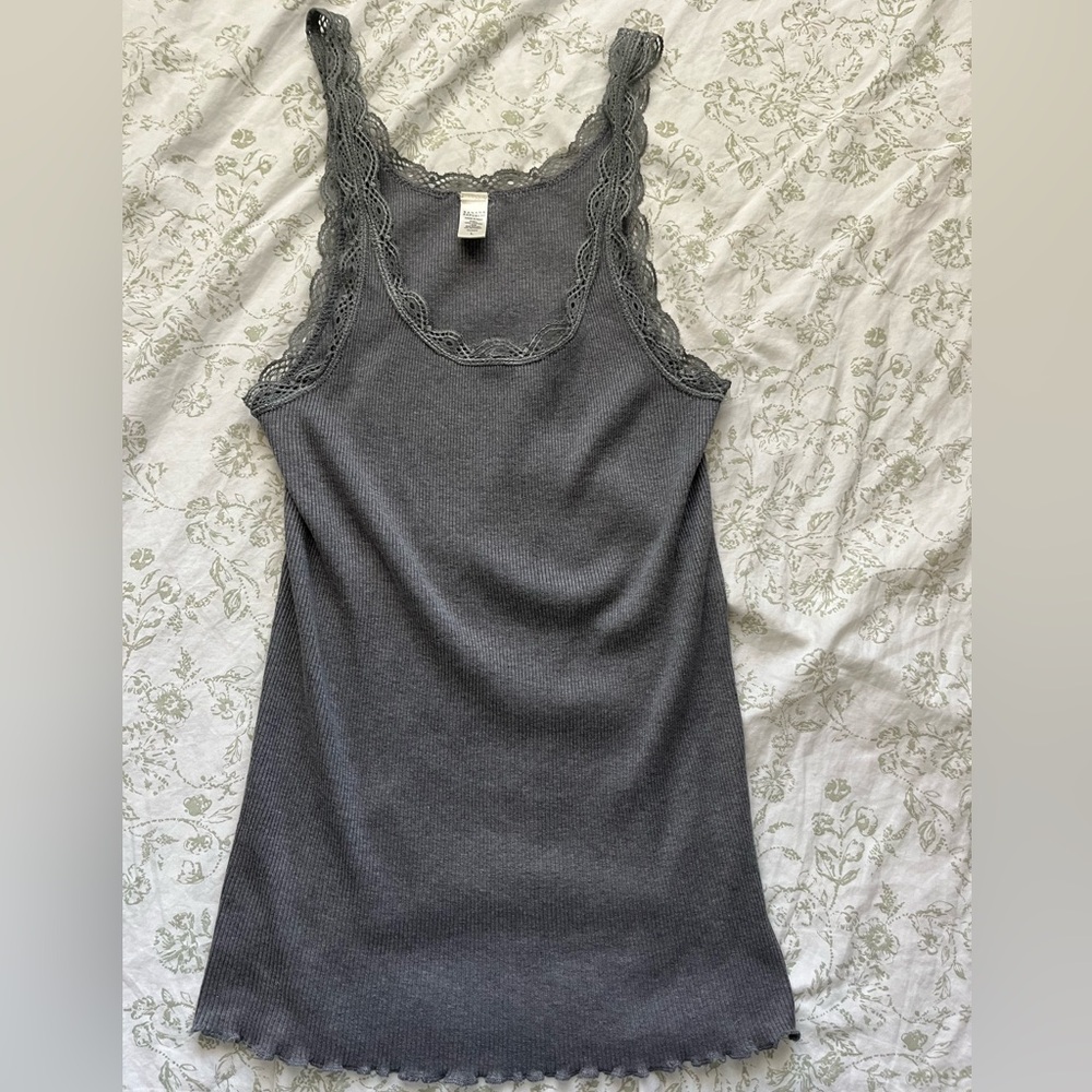 Gray Banana Republic Lace Tank/ Cami